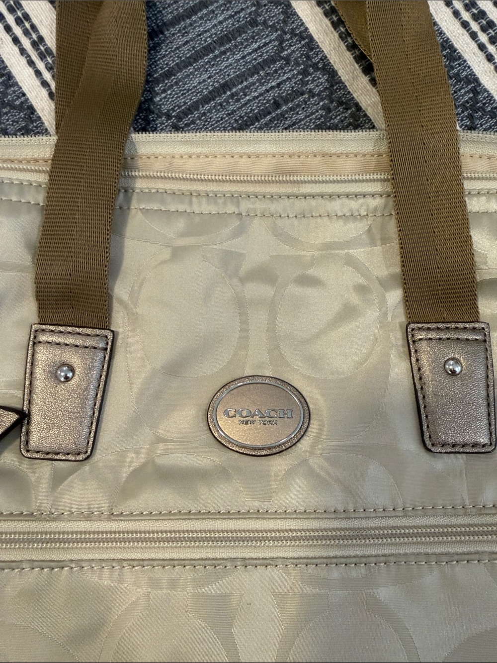 ❤️ WEEKEND SALE Coach Getaway Signature Nylon Duffle Shoulder Bag - Picture 4 of 9